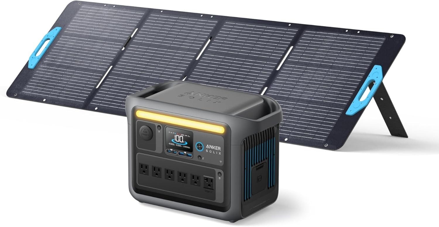 C1000 Portable Power, 1800W (Peak 2400W) Solar Generator, Full Charge in 58 Min