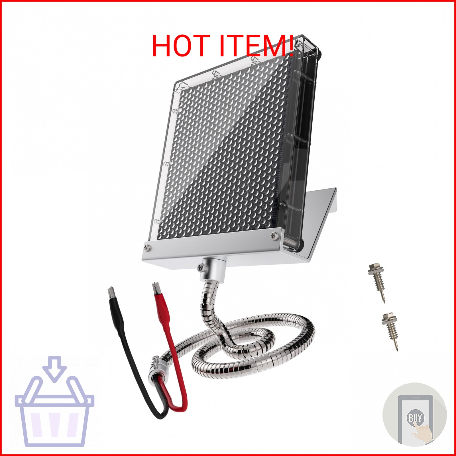 6V Solar Panel Battery Charger for Deer Feeder, 1.7W Waterproof Solar Panel with