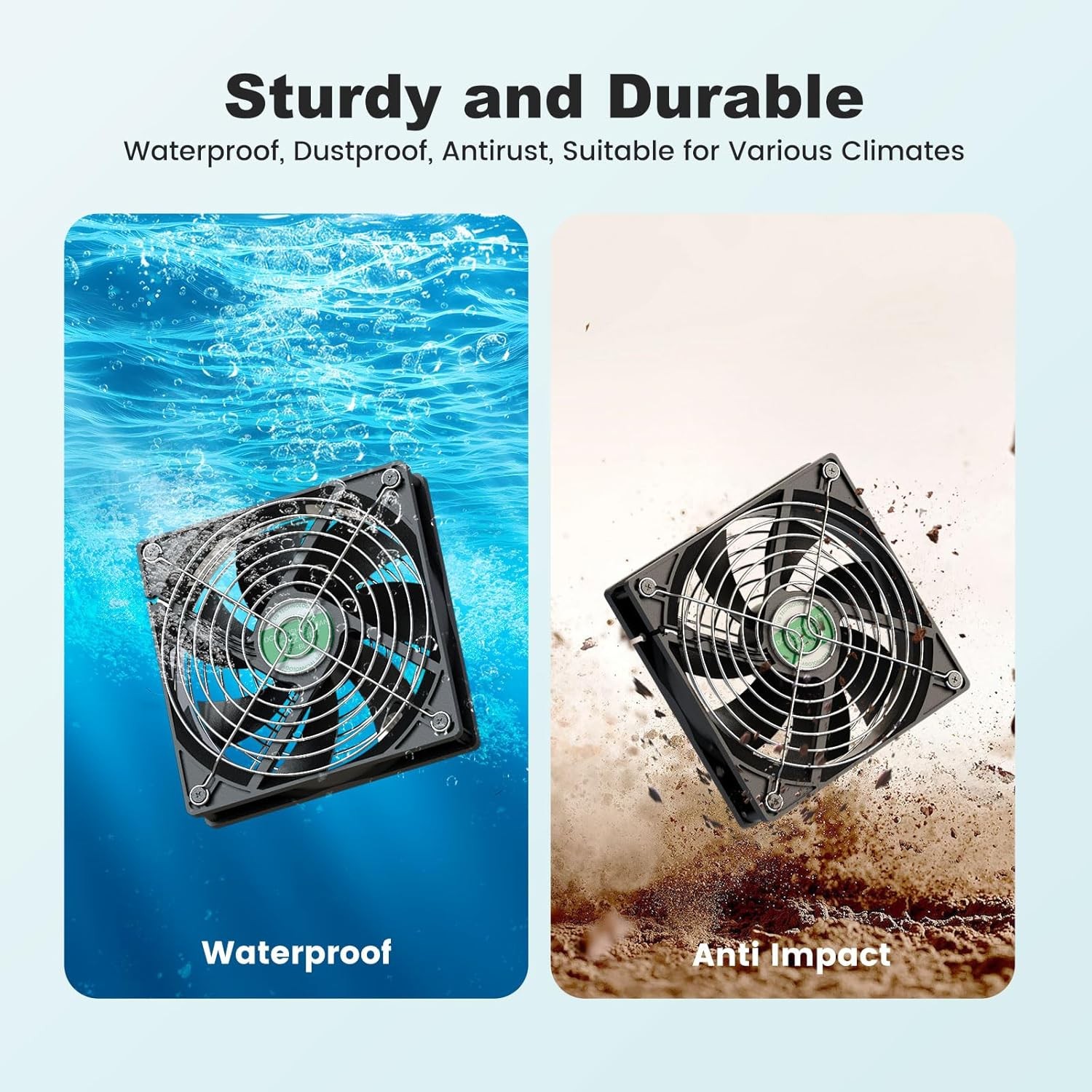 Solar Greenhouse Fan 3 Kit 30W Large Solar Powered Exhaust & Intake Fan Outdoor
