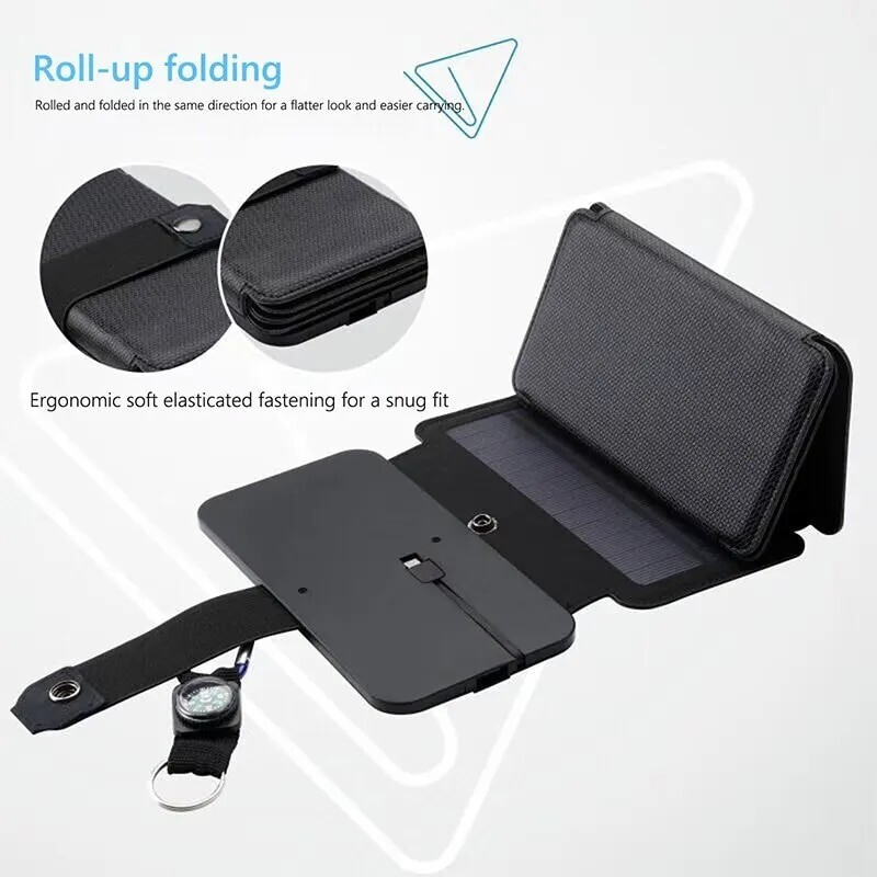 Outdoor Multifunctional Portable Solar Charging Panel Foldable 5V 1A USB Output
