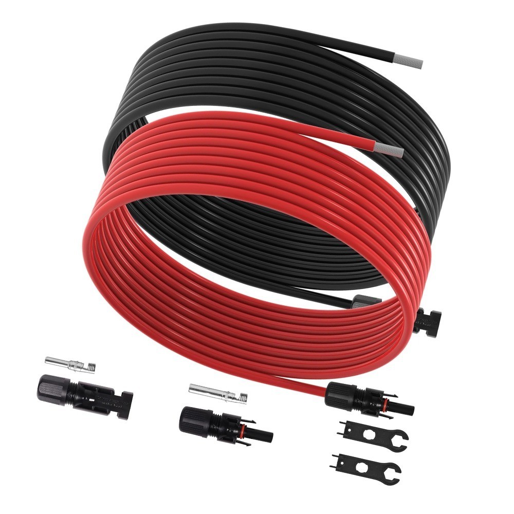 30Ft 10AWG Solar Panel Extension Cable for RV Boat with Waterproof Connectors