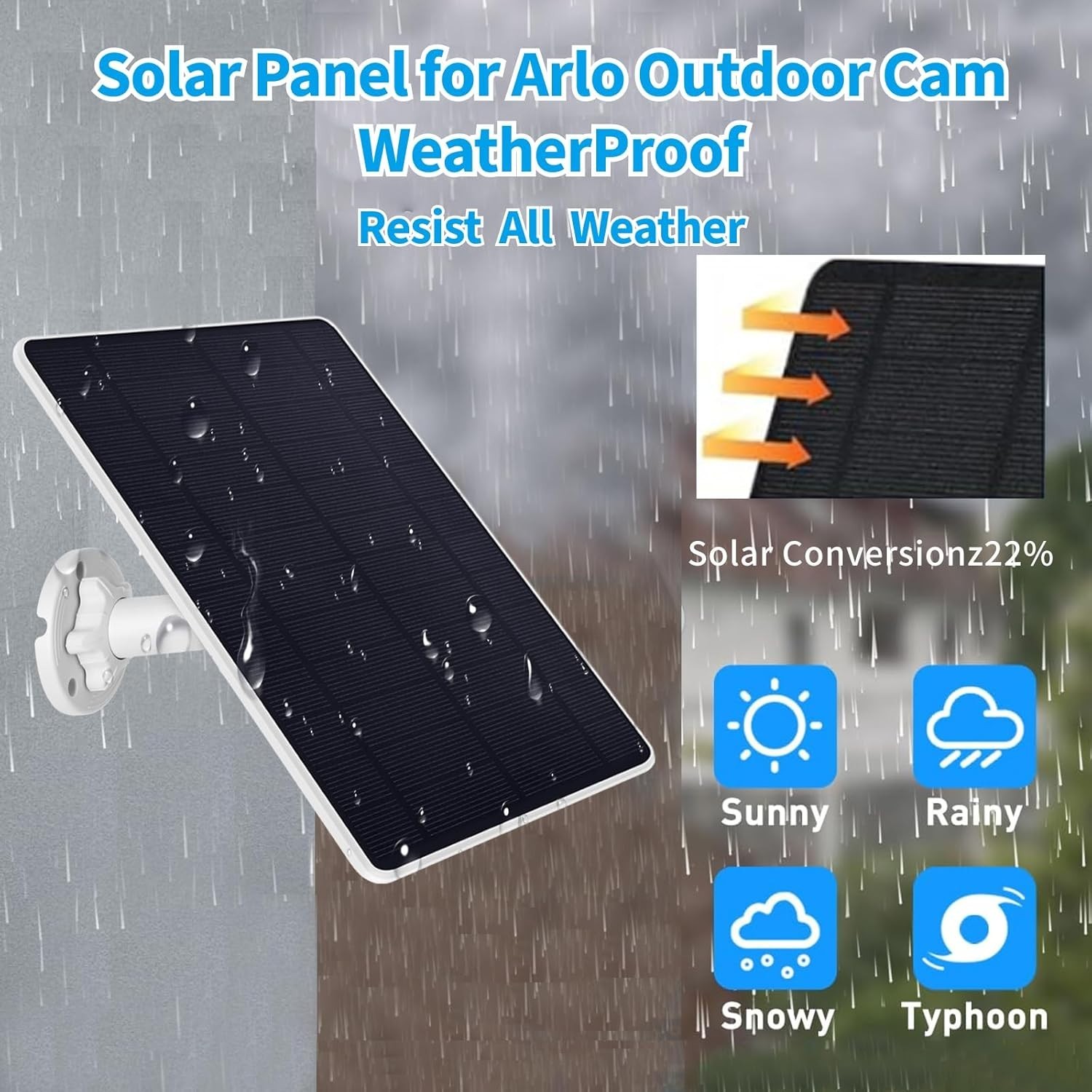 Solar Panel Charger for Arlo Essential 2K Outdoor(2nd Gen)/Essential XL 1Pack