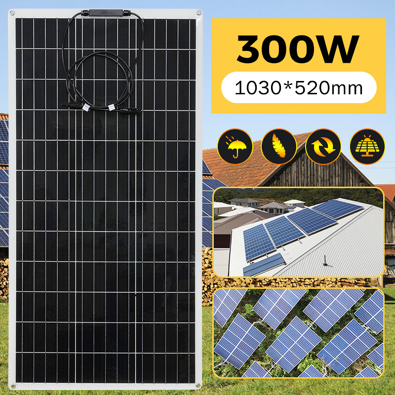 300W 100W Solar Panel Battery Charger Controller Home Car Trailer Boat RV Camp