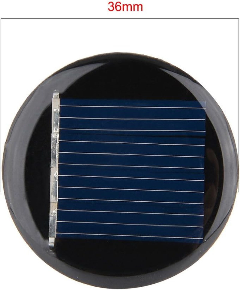 Uxcell 5Pcs 2V 40Ma Poly Mini round Solar Cell Panel Module DIY for Light Toys C