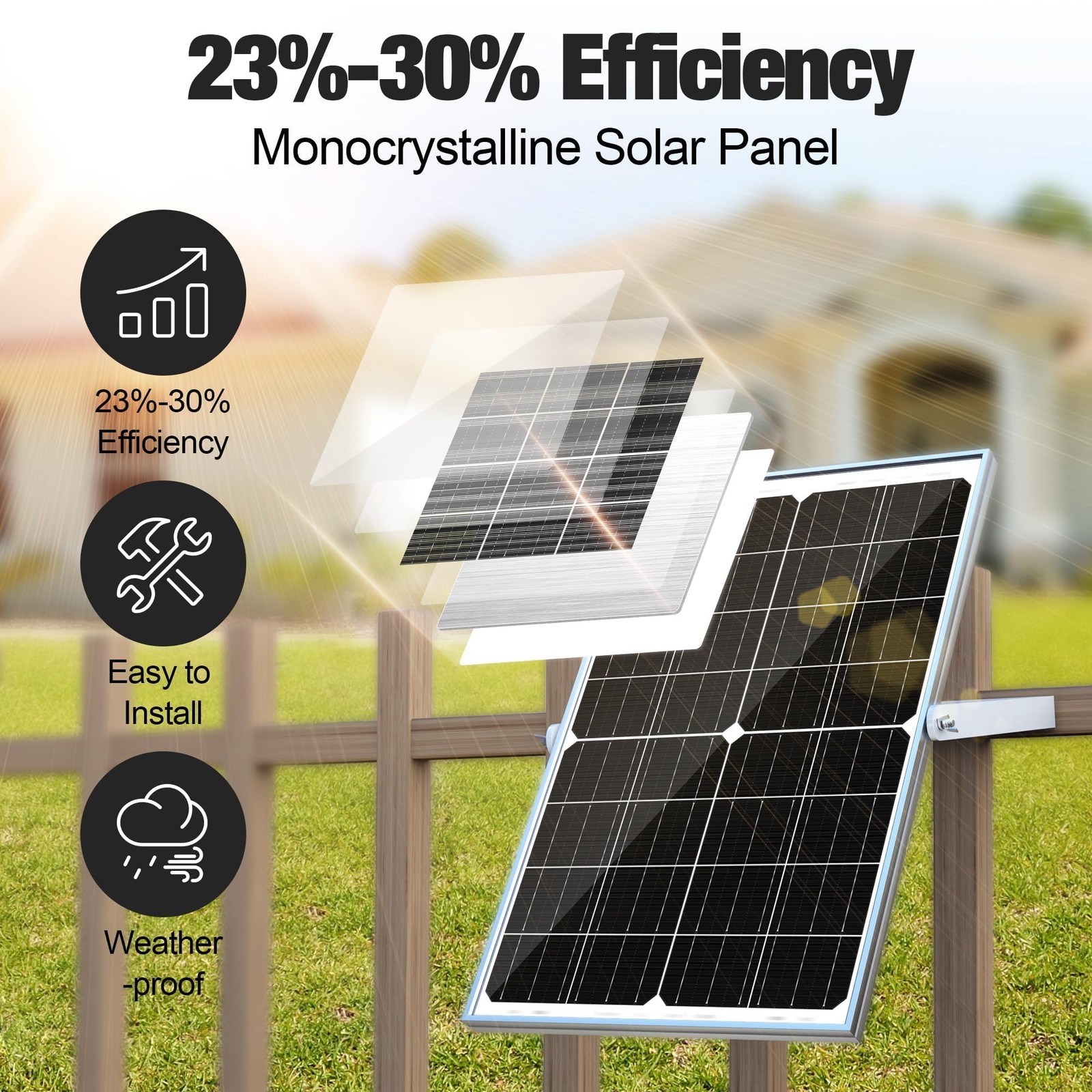15W Solar Battery Charger 12V Waterproof + 8A Charge Controller – For RV, Boat