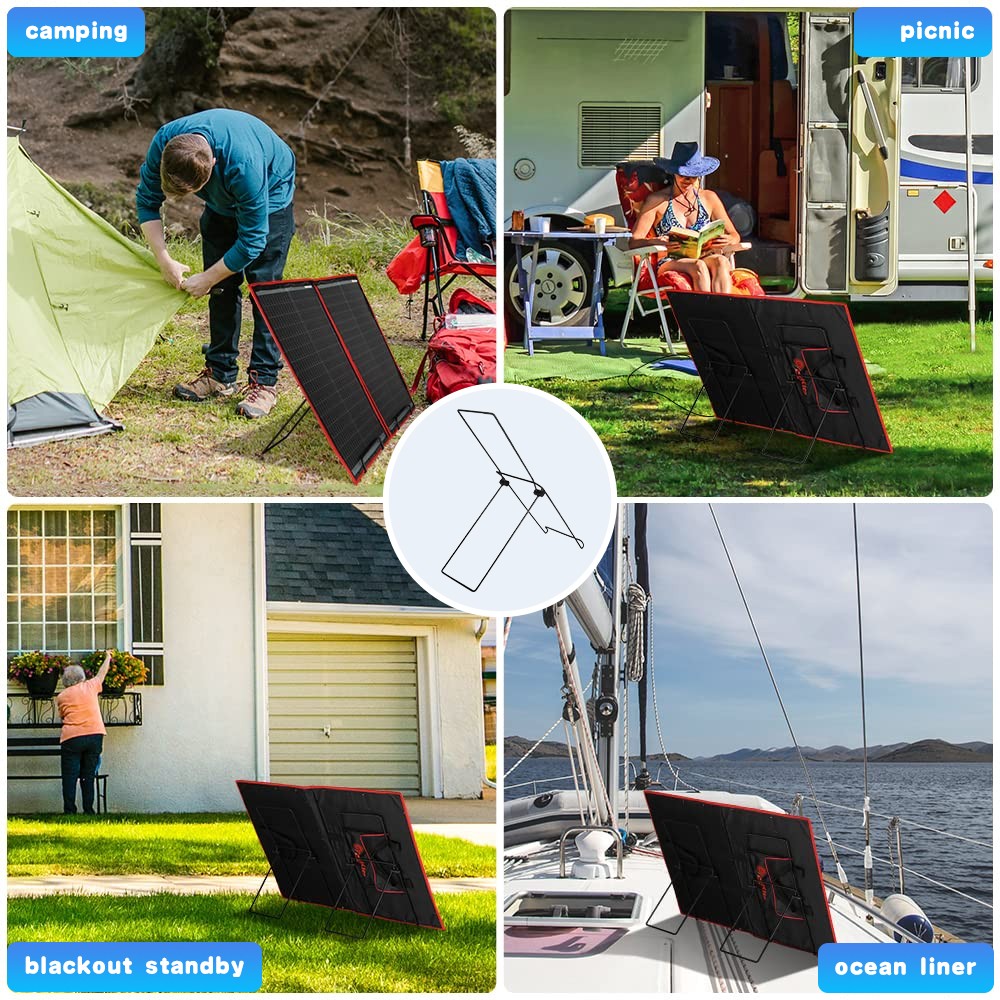 2 Pack Solar Panel Stand Portable Carbon Steel Rack Solar Panel Bracket for RV
