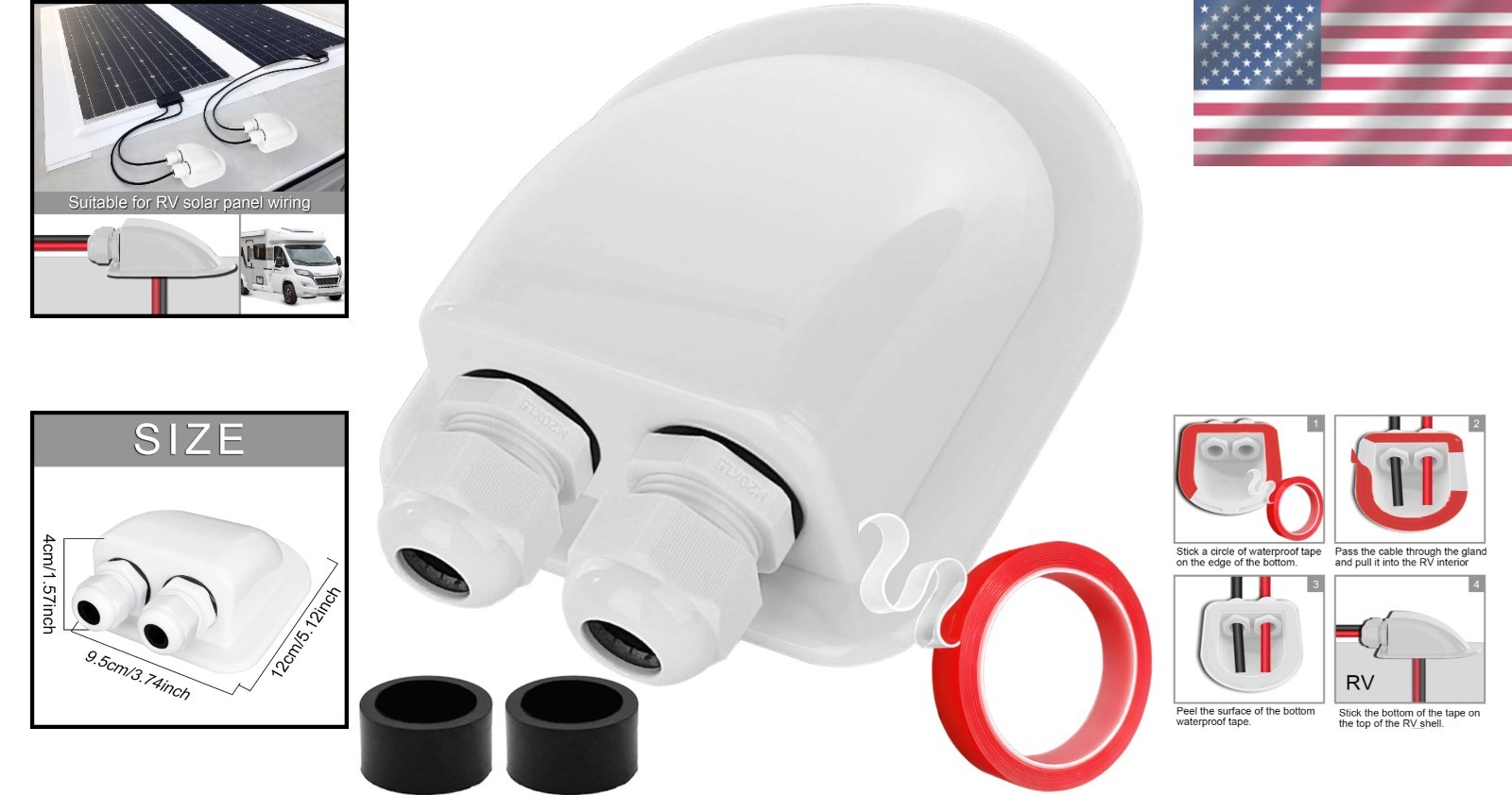 Double Cable Entry Gland – Perfect for Solar Projects on Yachts & Cabins