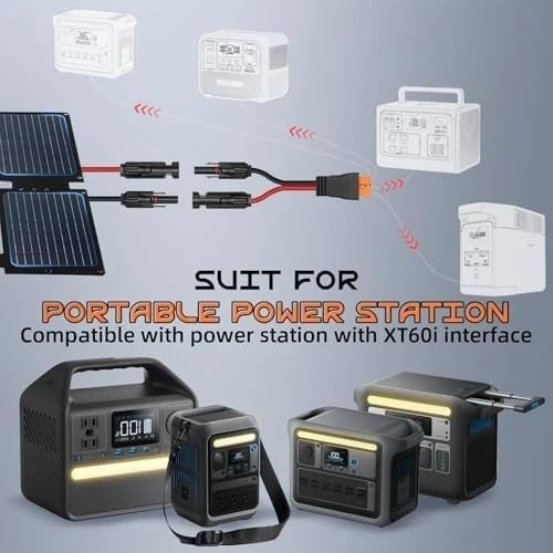10AWG 10FT Solar to XT60i Cable, Gibbab 3 10 25FT Solar Panel Connector to XT60i