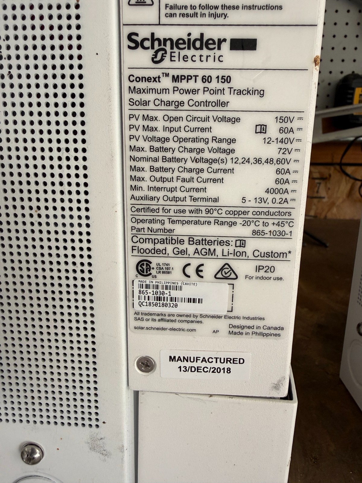 Schneider Electric – Solar/Battery Control System