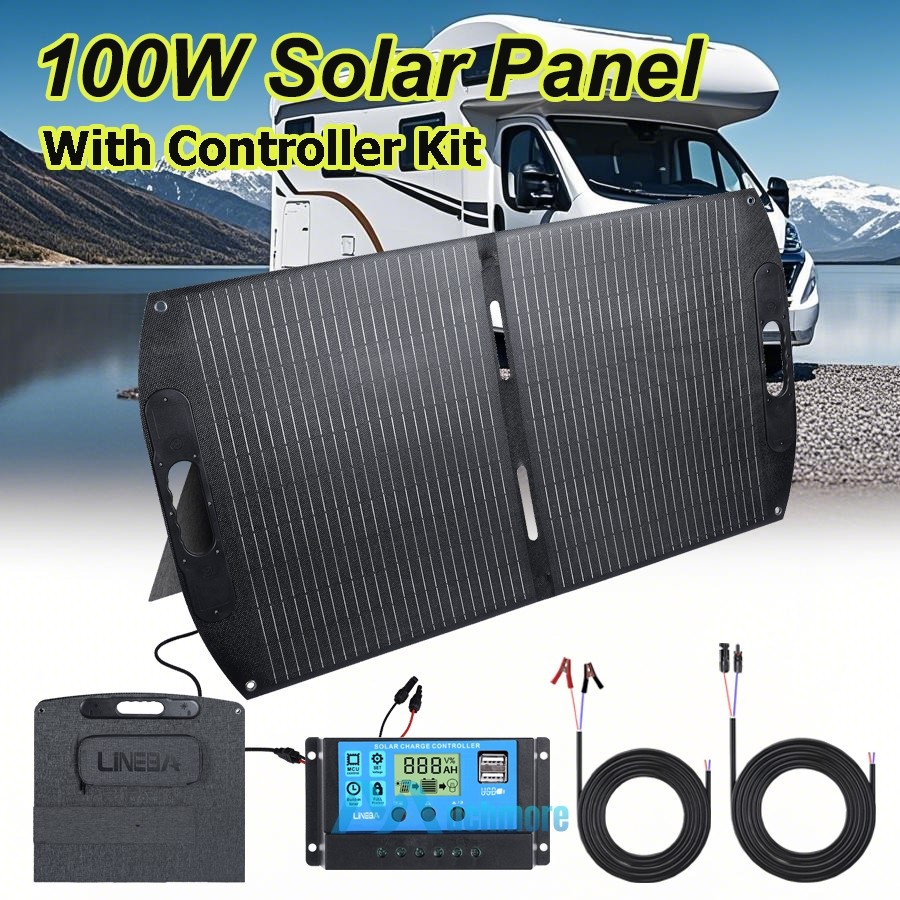 5000W 110V Power Inverter With 200W Foldable Solar Panel Solar Generator Home RV