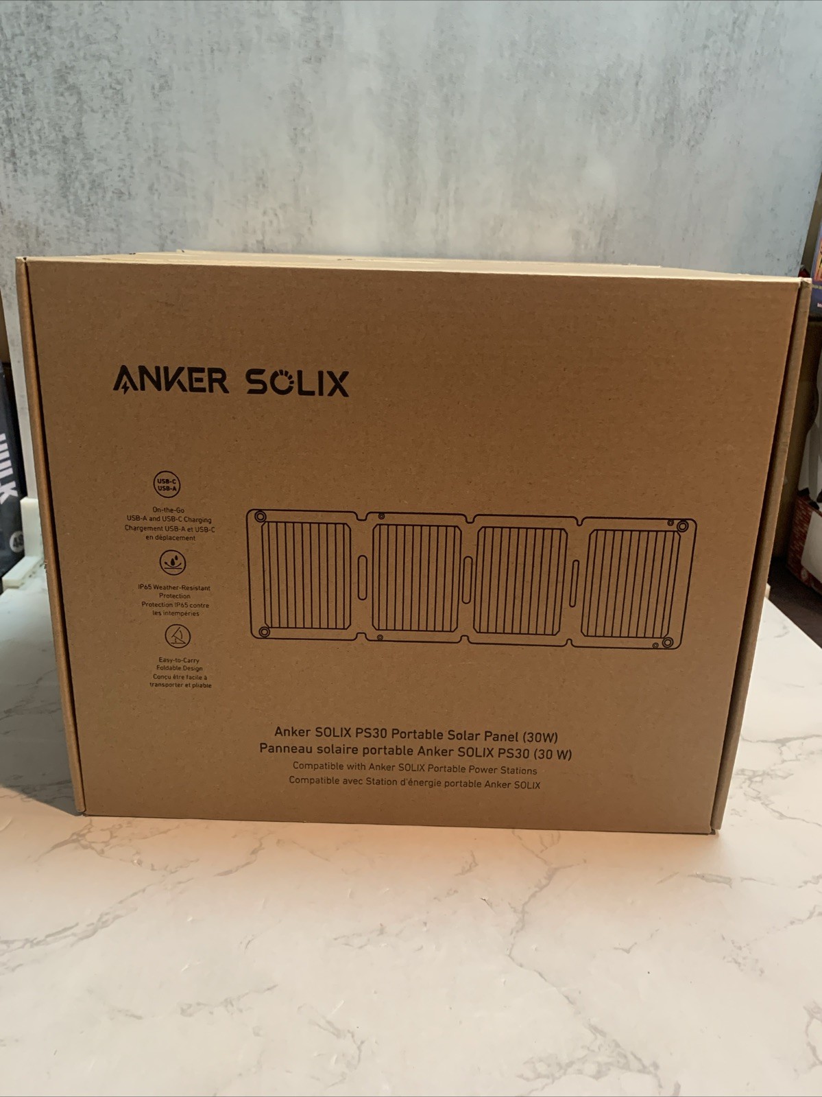 5 Pack Anker Solix PS30 Solar Panel 30W Foldable Portable Solar Charger 2-Ports