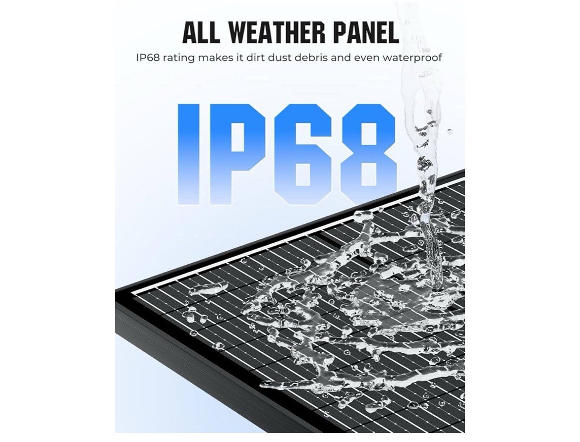 18BB 100 Watt Solar Panel, N-Type 12V 100W Solar Panel, 25% High Efficiency – F1