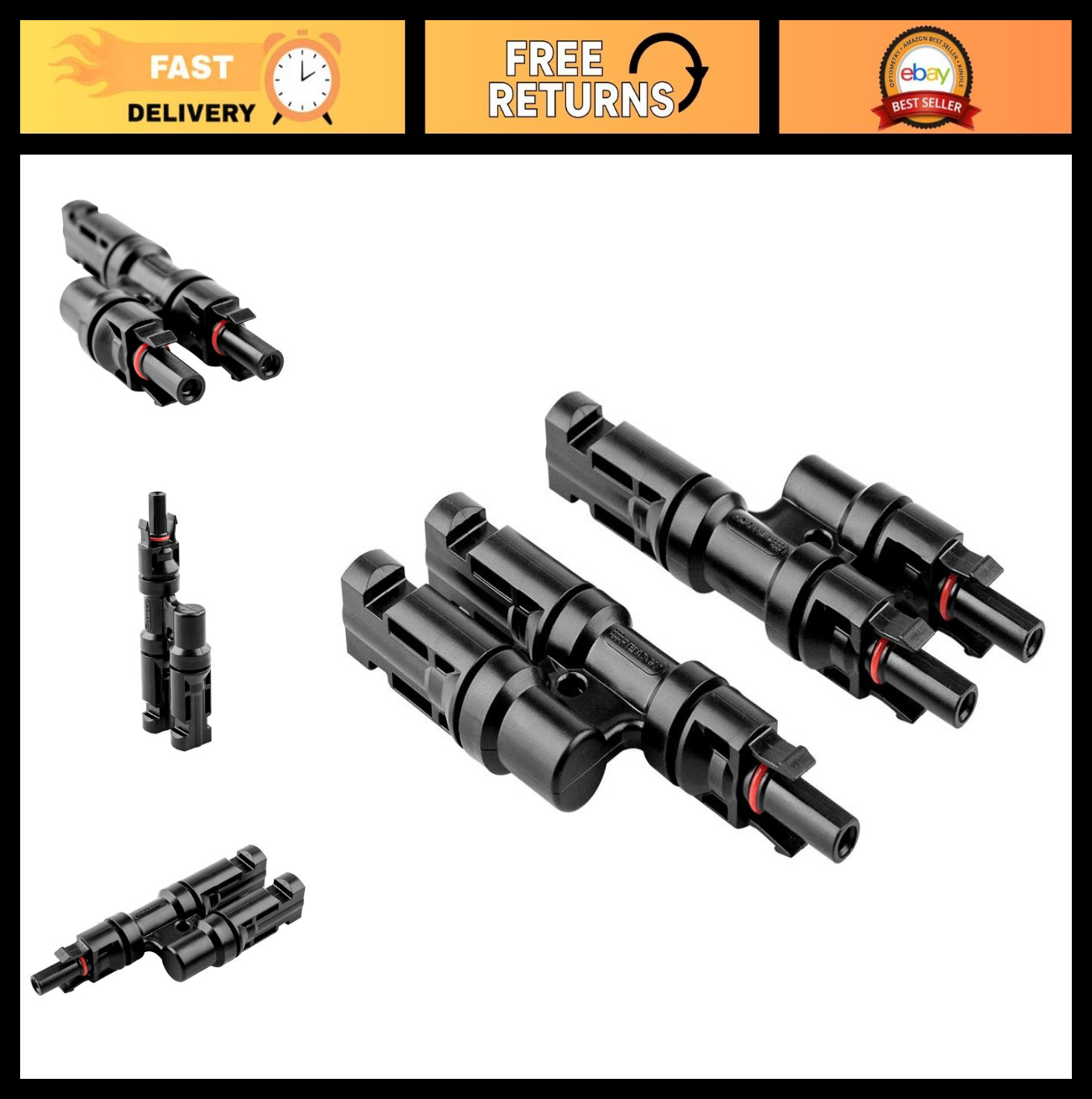 Solar Panel Branch Y Connector Pair MMF+FFM for Parallel Connection – 1 Branch