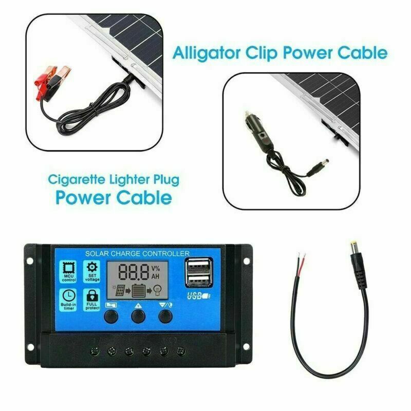200 Watts Solar Panel Kit 100A 12V Battery Charger with Controller Caravan Boat