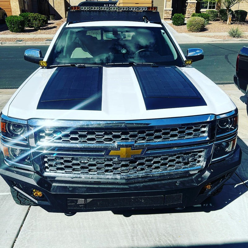 110W(2×55) 12V Hood Flexible Solar Panel for Chevrolet Silverado 1500 Best Good