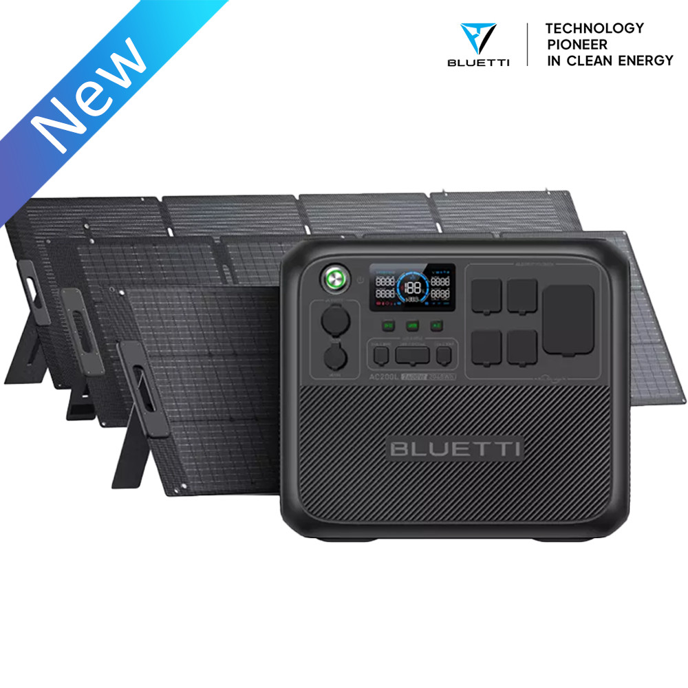 BLUETTI AC200L 2400W 2048Wh Power Station+Optional 200W/350W Solar Panels for RV