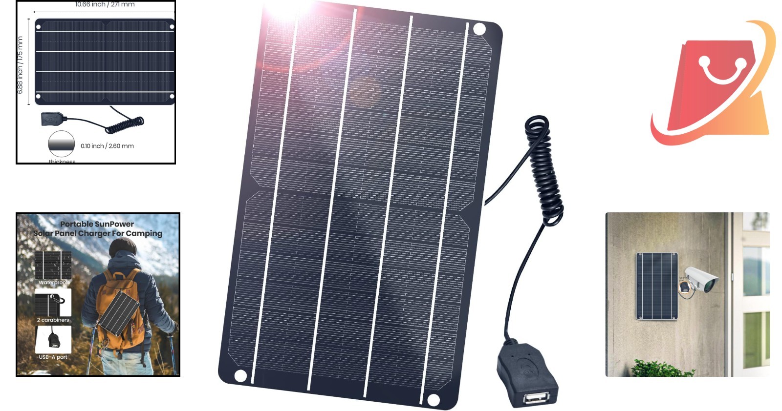 Mini USB Solar Panel Waterproof Monocrystalline Kit for Phones Small Fans