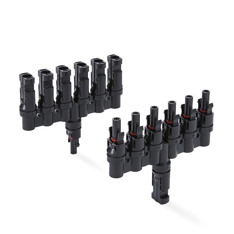 1 Pair Branch Connector 6-in-1 1000V 30A Parallel IP67 Waterproof MC4 Type