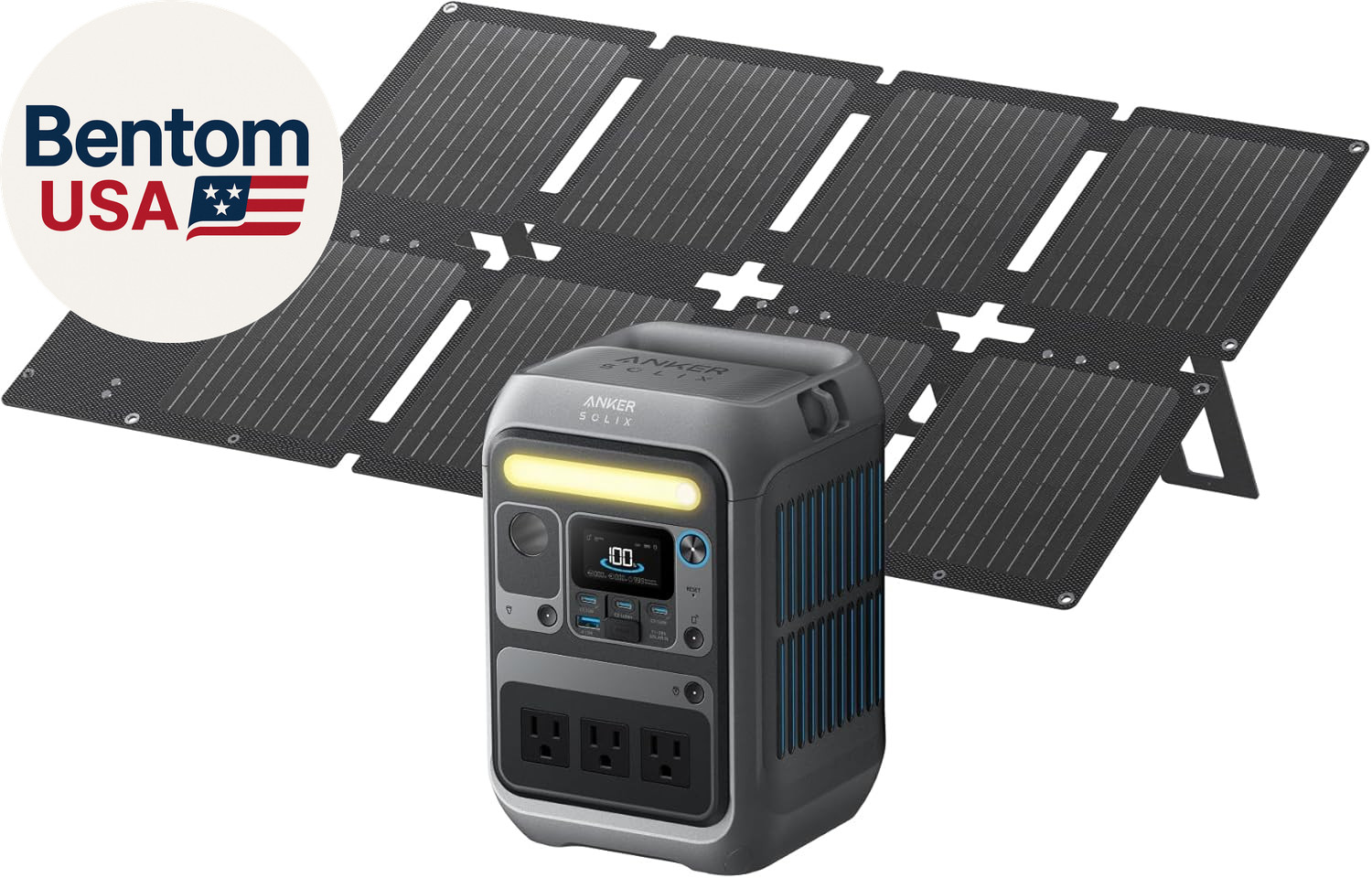 Solar Generator SOLIX C300 with 60W Solar Panel, 288Wh Portable Power Station, 3