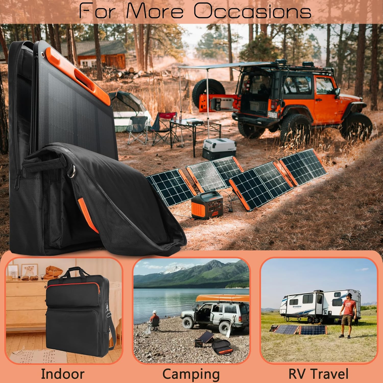 Solar Panel Carrying Case Compatible with 2 Jackery Solarsaga 100W Panels, Padde