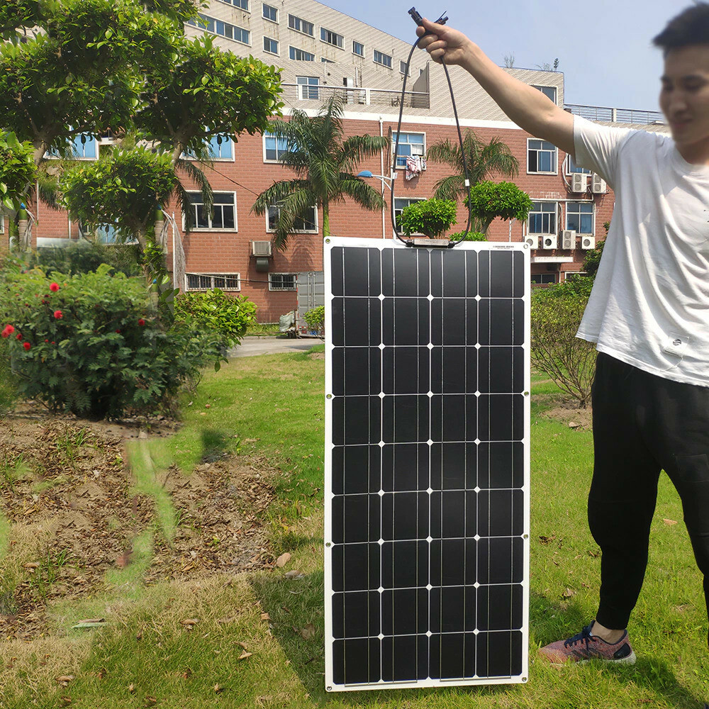 DOKIO 18V 100W Flexible Solar Panel Electricity Car/Boat/Home Battery 12V…