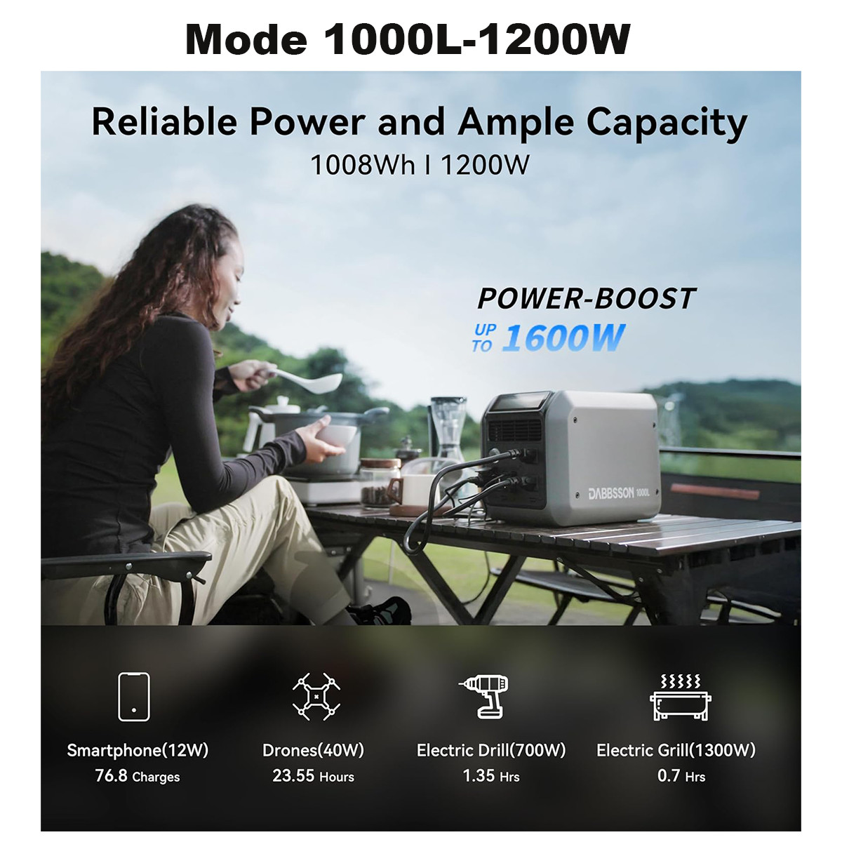Dabbsson Power Station LiFePO4 Generator 300W-3000W Portable for RV Camping Home