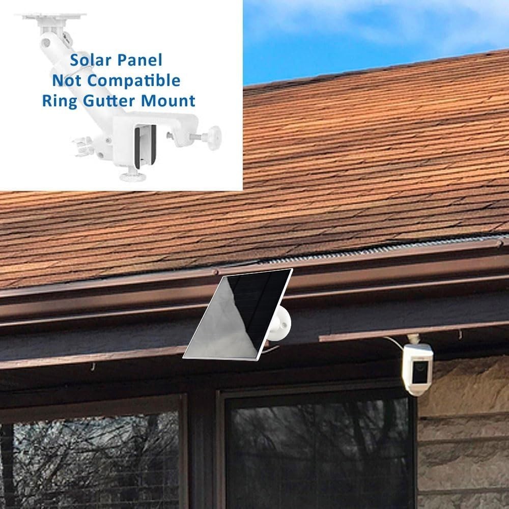 Weatherproof 4W Solar Panel for Ring Security Cameras – 1 Pack with Adapter