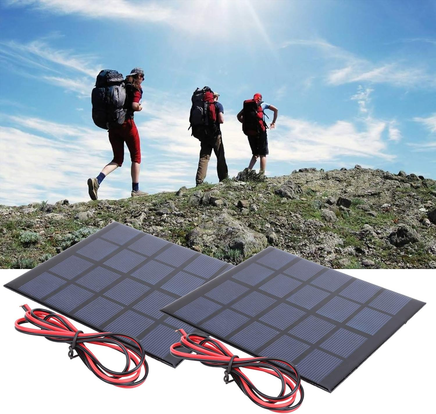 5V 500Ma Solar Panel Cell Power Module with 2Pcs,High Conversion Efficiency, Sno