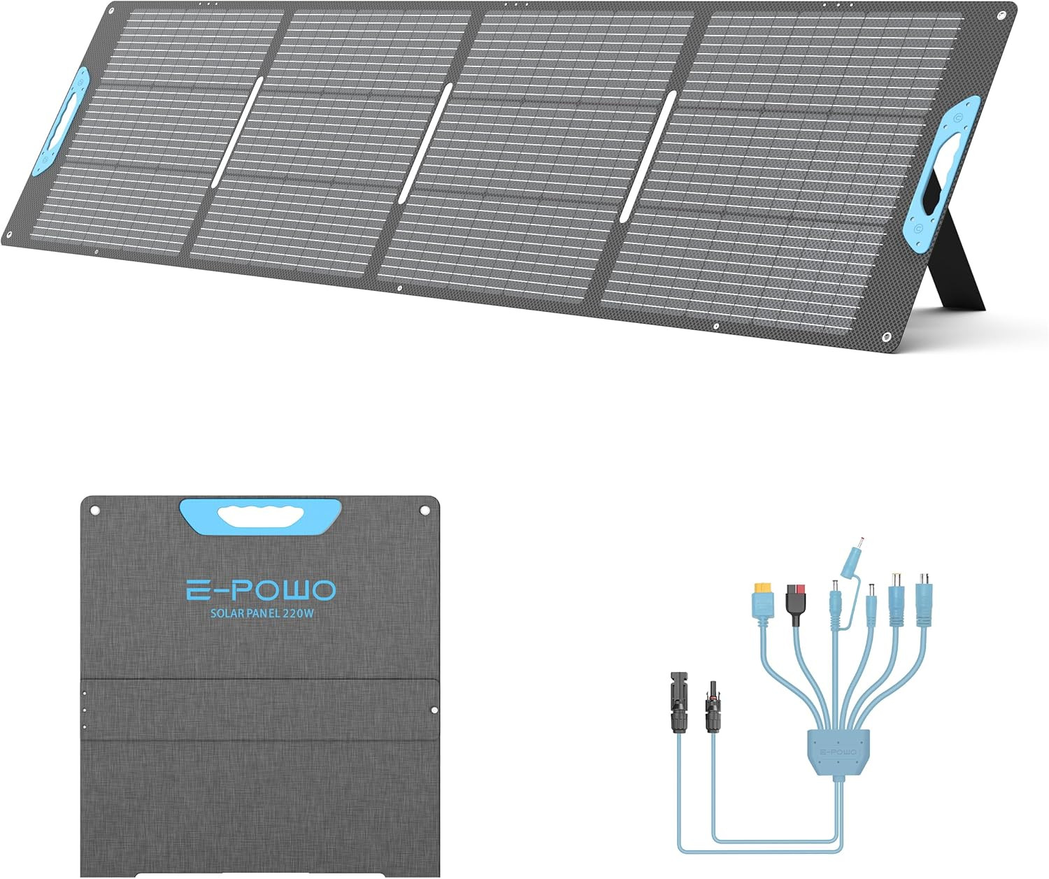 220W Portable Solar Panel for Power Station, 23.5% High Efficiency ETFE Foldable