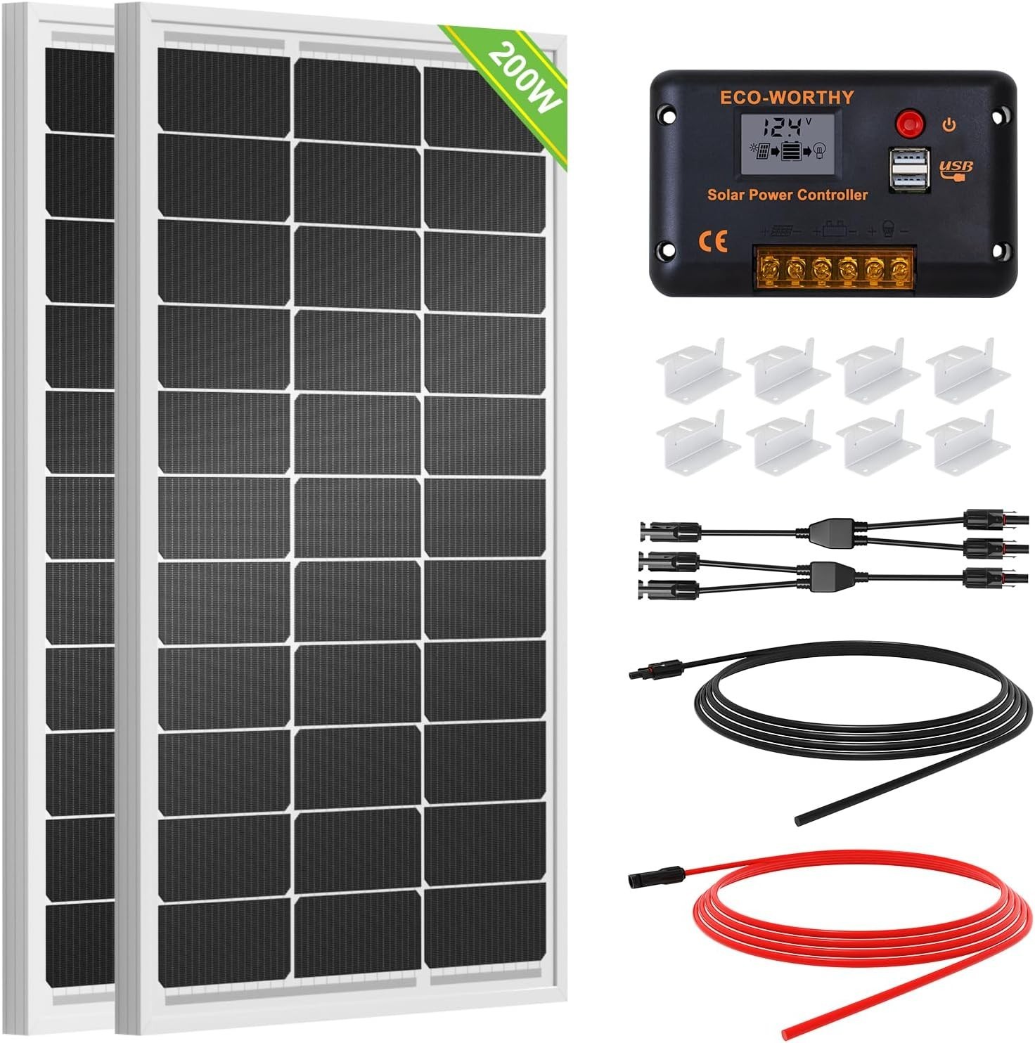 High Efficiency 200W Monocrystalline Solar Panel Kit