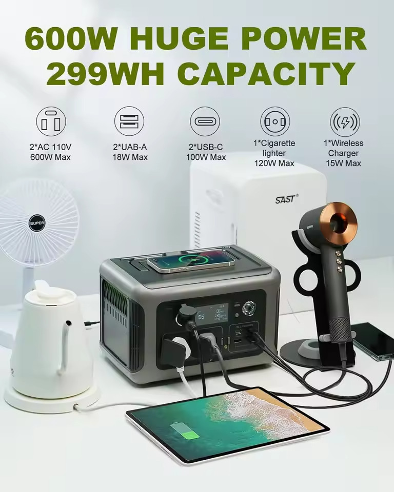 Allpowers Power Station R600, 299Wh LiFeP04 Battery for Outdoor Camping RV Home