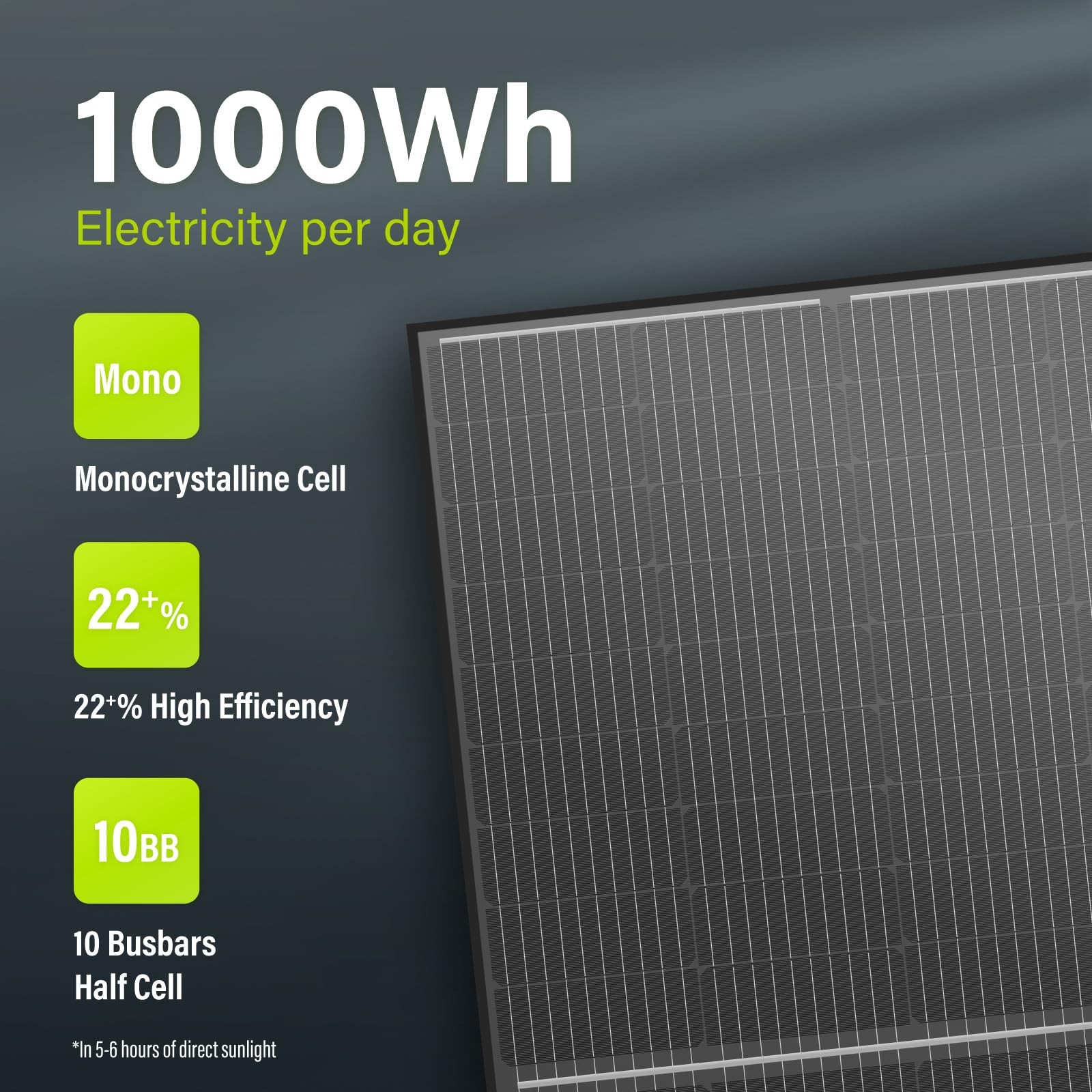 Newpowa Bifacial 200 Watt 12 Volt Solar Panel 10BB Monocrystalline Double-Side 2