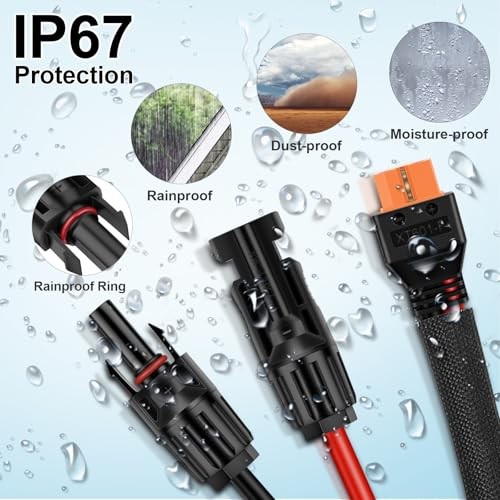 Solar Panel to XT60i Female Adapter Charging Cable for RV – 6 Ft