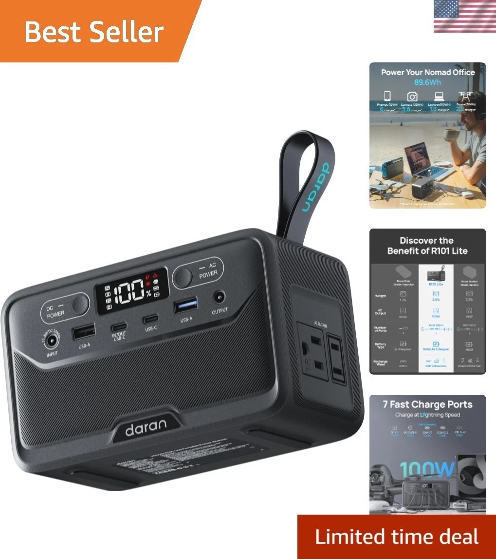 Effortless Power Anywhere – Portable 89.6Wh Power Station for Camping & Office