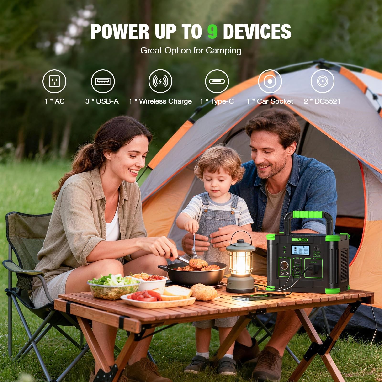 GRECELL 330W Portable Power Station 288.6Wh Solar Generator with USBC PD 60W,…