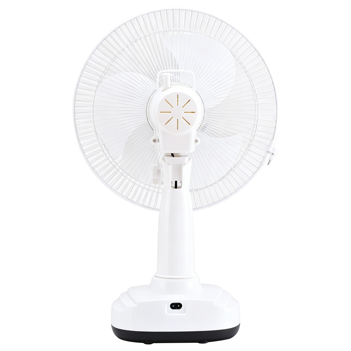 12″ Solar Powered Fan Rechargeable Fan with 2 LED Bulbs Portable Camping Fan US