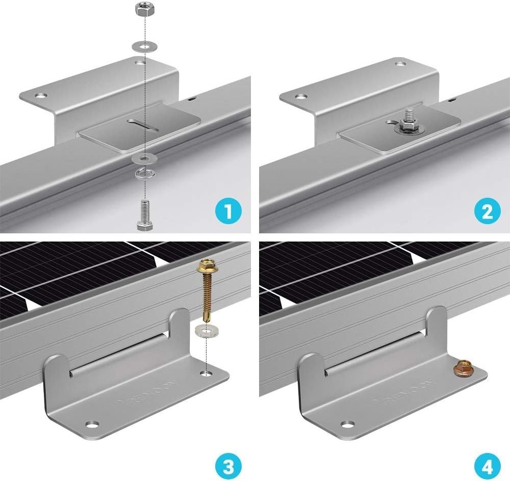2 Sets Lightweight Aluminum Z Brackets – Corrosion-Free Solar Panel Mounting