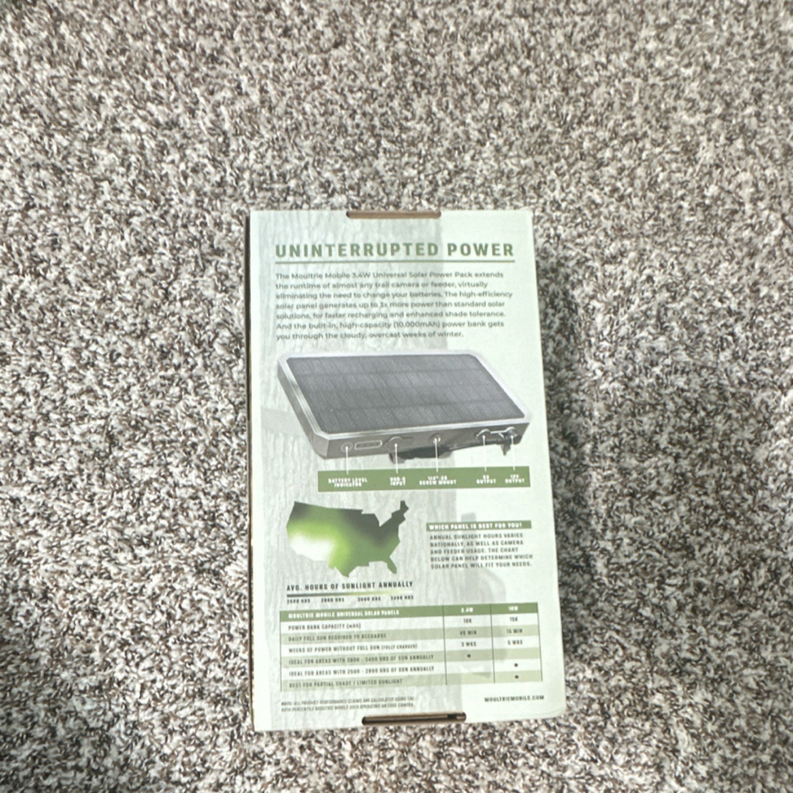 Moultrie Universal Solar Power Pack 3.4W Monocrystalline Built-in Power Bank