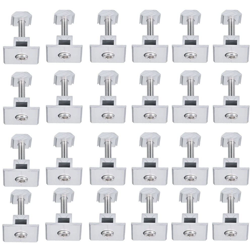 24Pcs 30mm Solar Panel Middle Clamps Aluminium Solar Panel Mount Mid Clip US