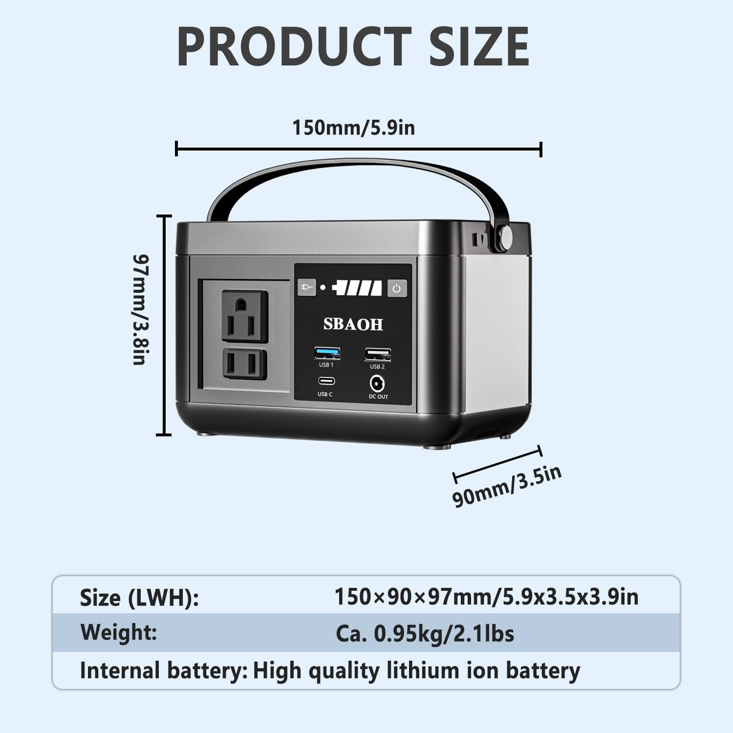 Portable Power Station 88.8WH, Solar Generator Lithium Battery Power 110V AC USB