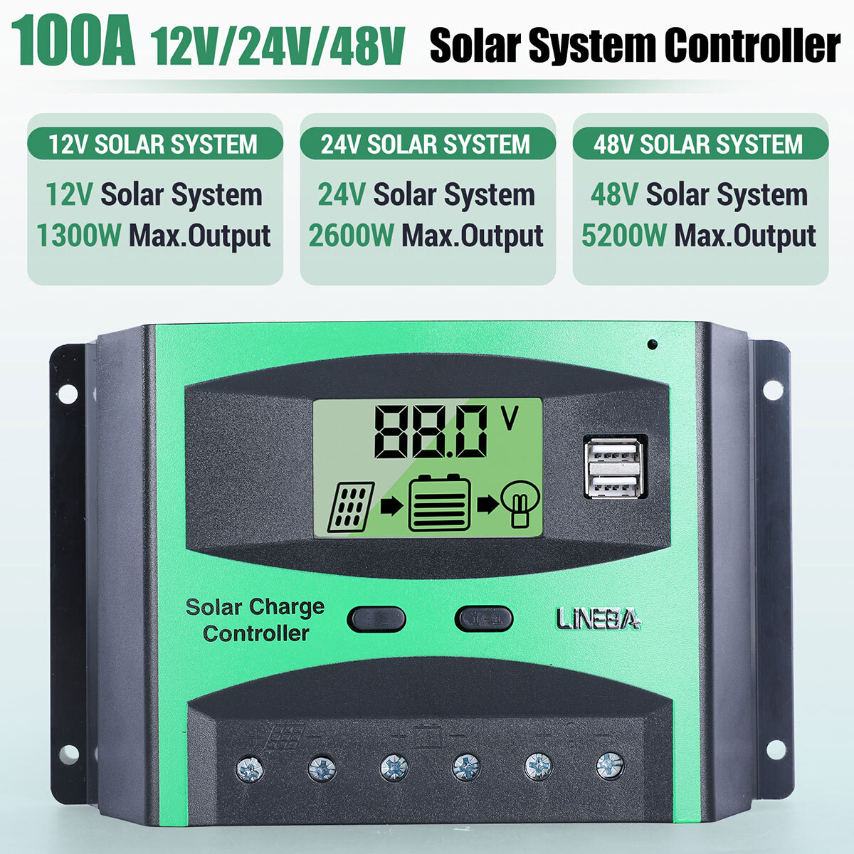 30-60A MPPT Solar Panel Regulator Charge Controller Auto Focus Tracking 12V/24V