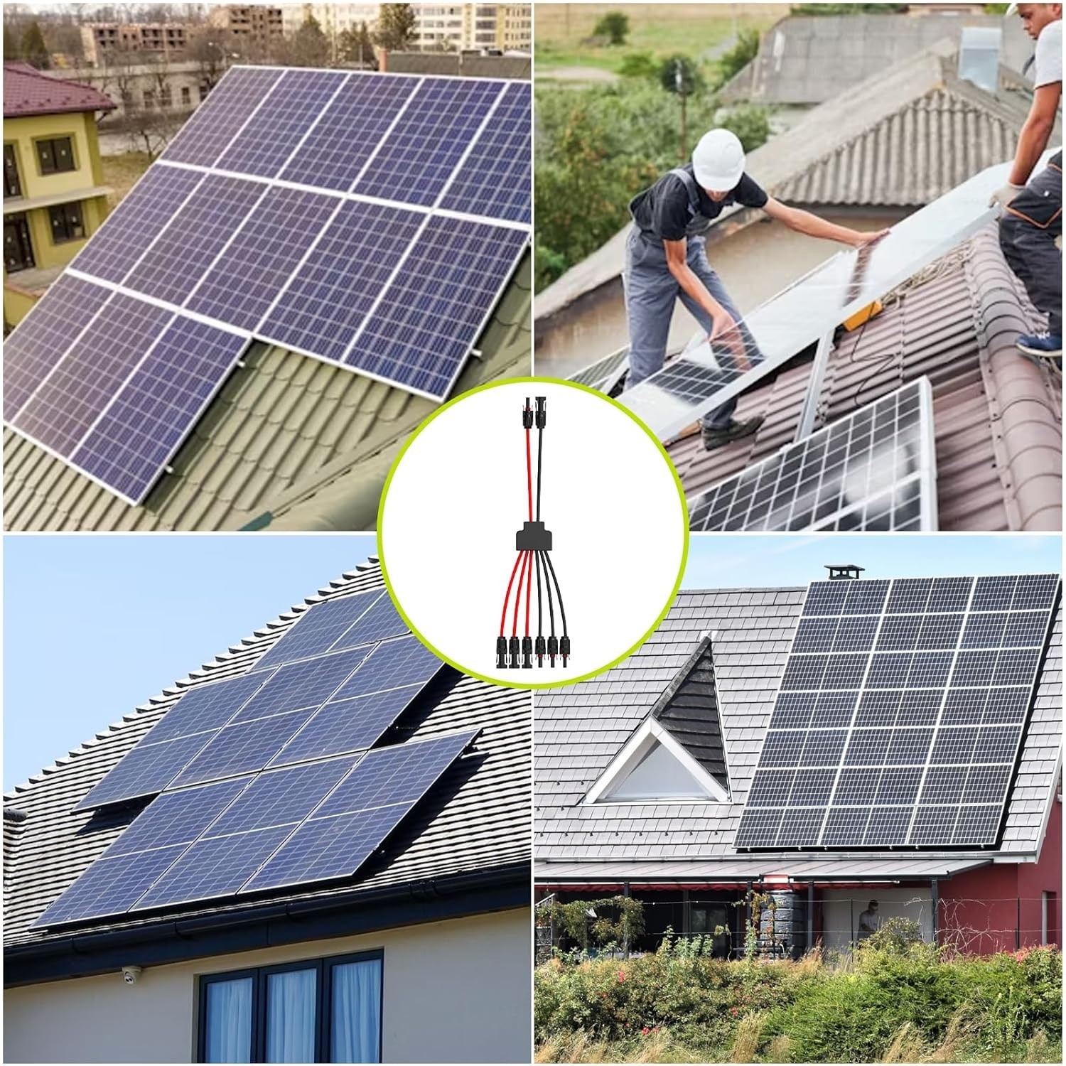Solar Connectors for 3 Solar Panels, Tool-Free Solar Panel Wires and Connecto…