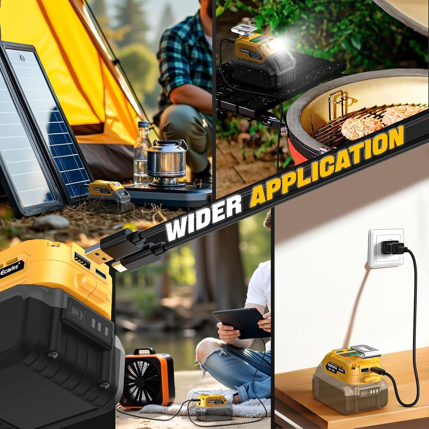 Ecarke 2-in-1 Battery Charger & Power Inverter Compatible with DeWALT 20V Batter