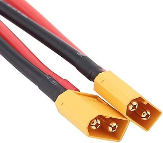 30cm XT60 Connector to 4mm Banana Plug Charging Cables – Pack of 2, Tangle-Free