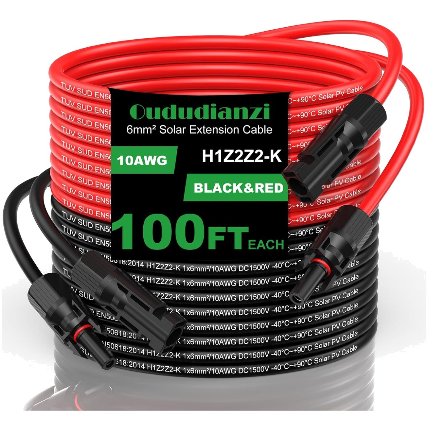 Tinned Copper 10Gauge Solar Wire – 100ft Pair