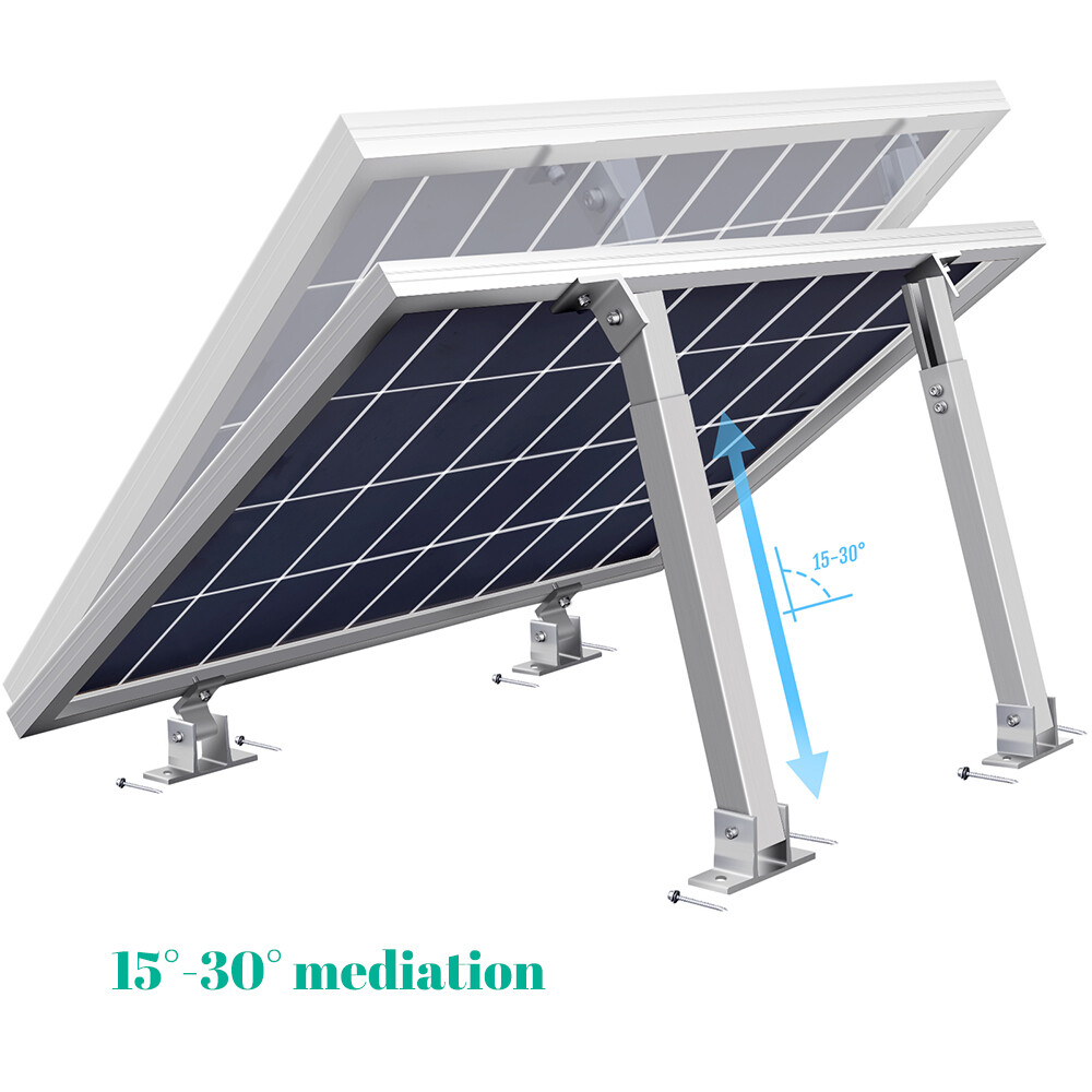 Adjustable Solar Panel Tilt Mount Brackets Kit Fixing Wall Roof RV Flat Surface