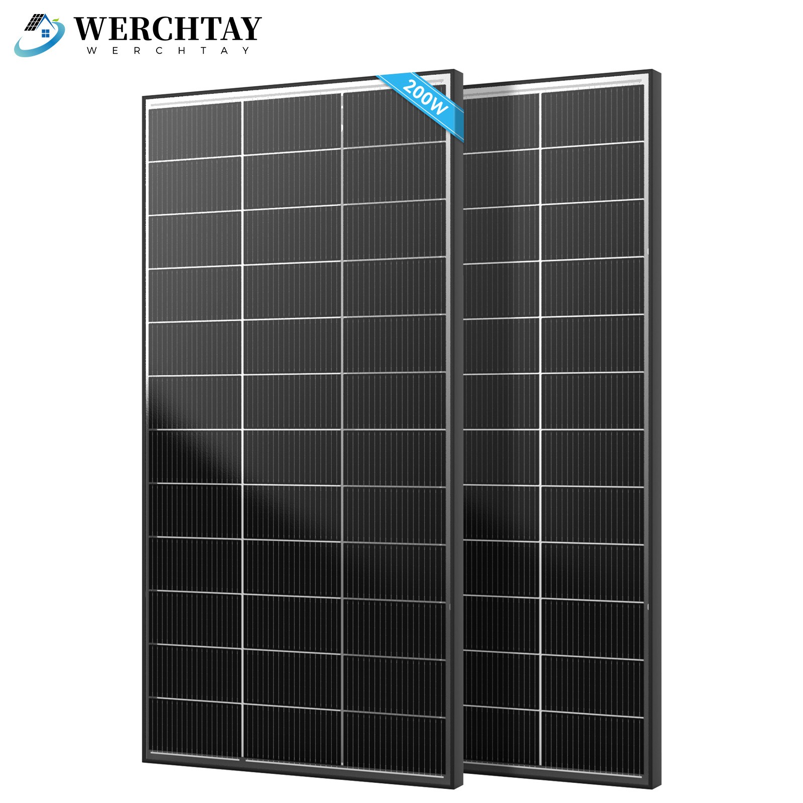 200W Bifacial 2Pack Solar Panel 12V Solar Battery Home PV Off-Grid Boat Solar RV