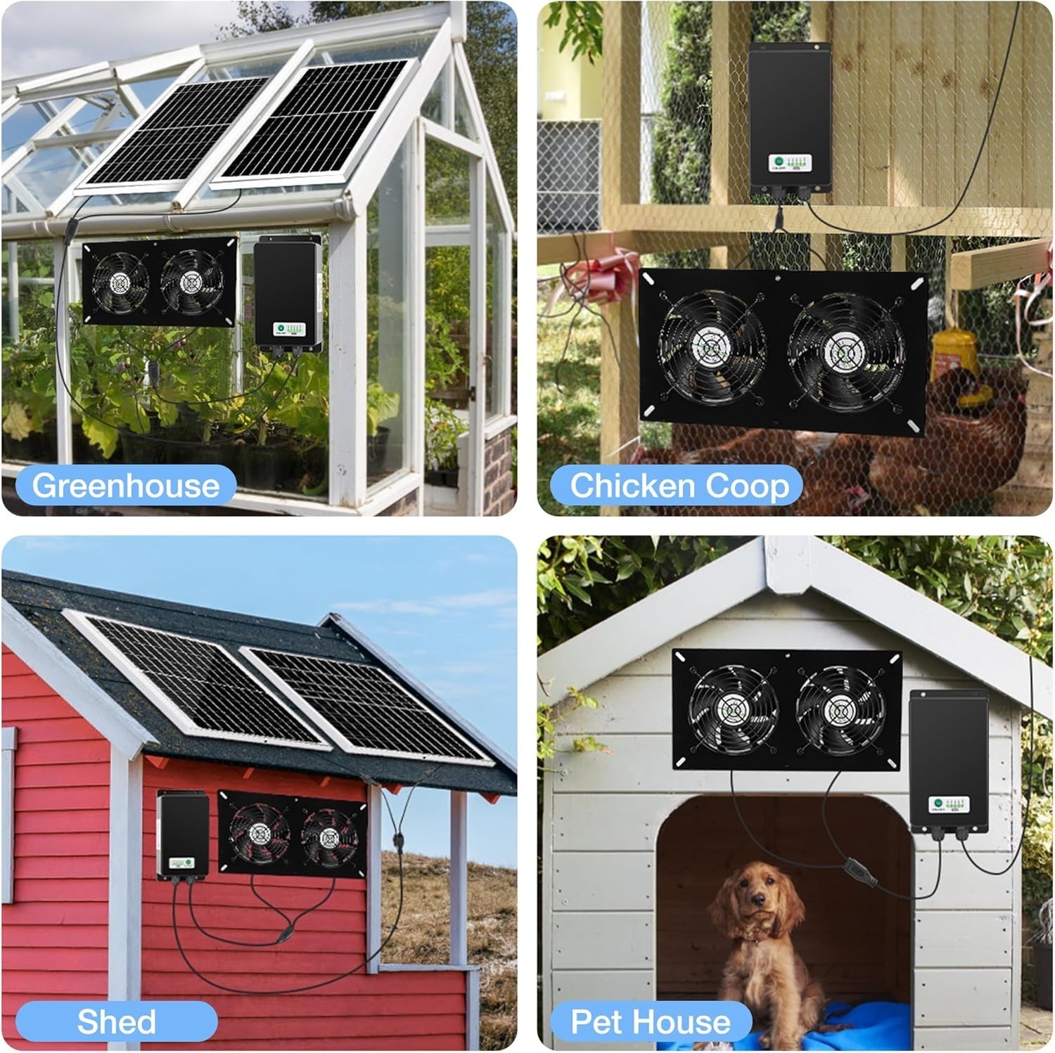 Solar Dual Fan Kit with Battery Backup