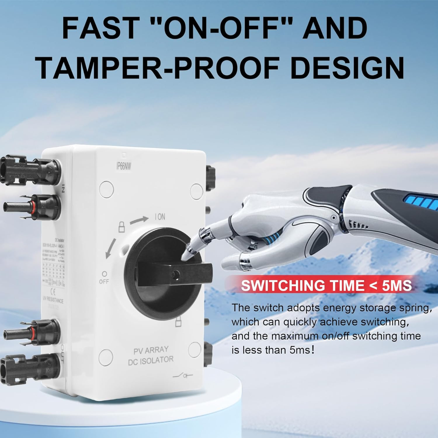 IP66 Waterproof Solar PV DC Quick Disconnect Switch, 1000V 64A Solar Panel Disco