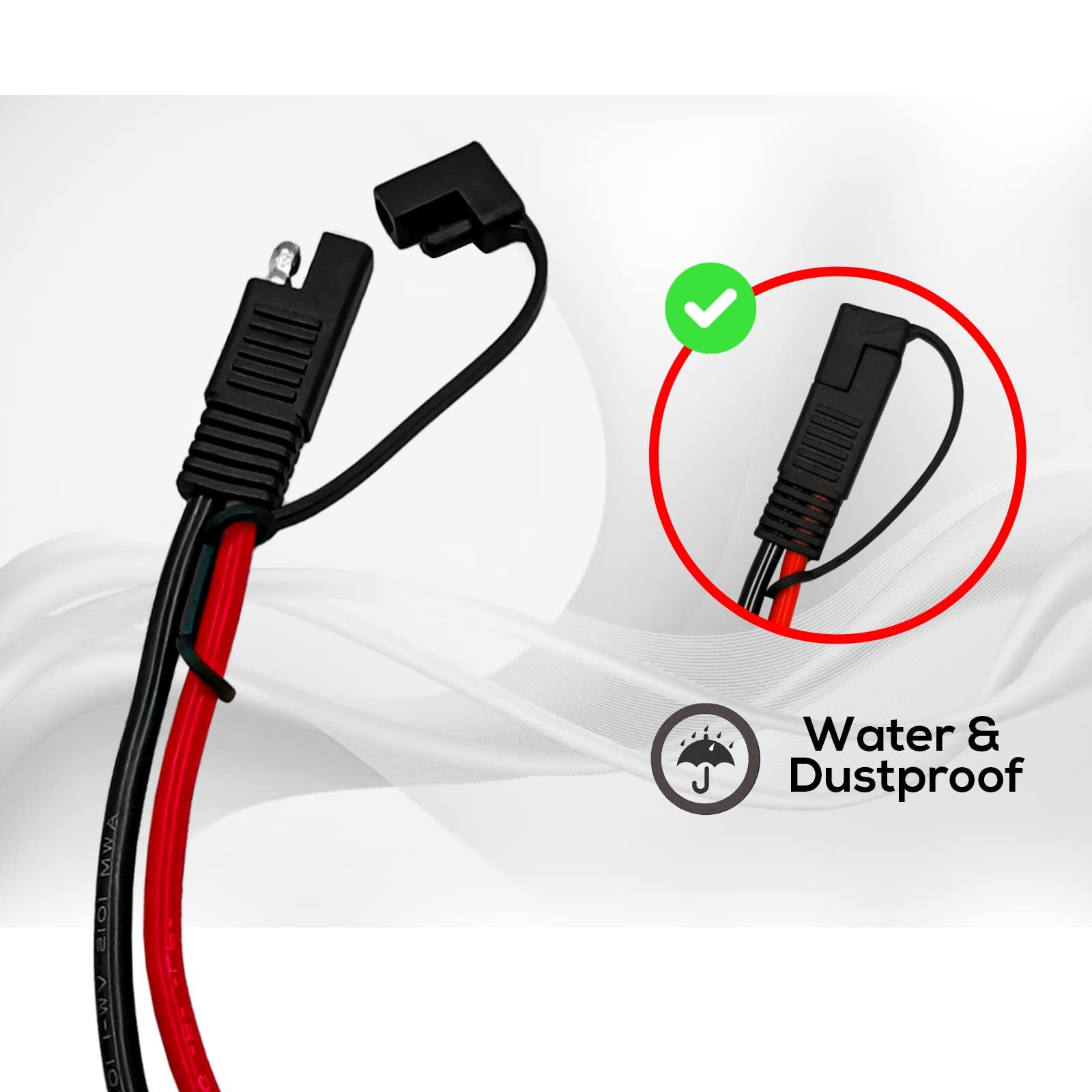 2 PCS SAE Sidewall Port, Weatherproof SAE Socket Solar Sidewall Connector, SAE